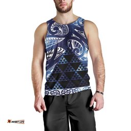 Matariki New Zealand Men Tank Top NZ Niho Taniwha Maori New Year Blue Galaxy LT14
