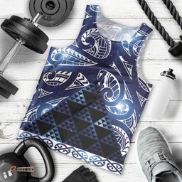 Matariki New Zealand Men Tank Top NZ Niho Taniwha Maori New Year Blue Galaxy LT14