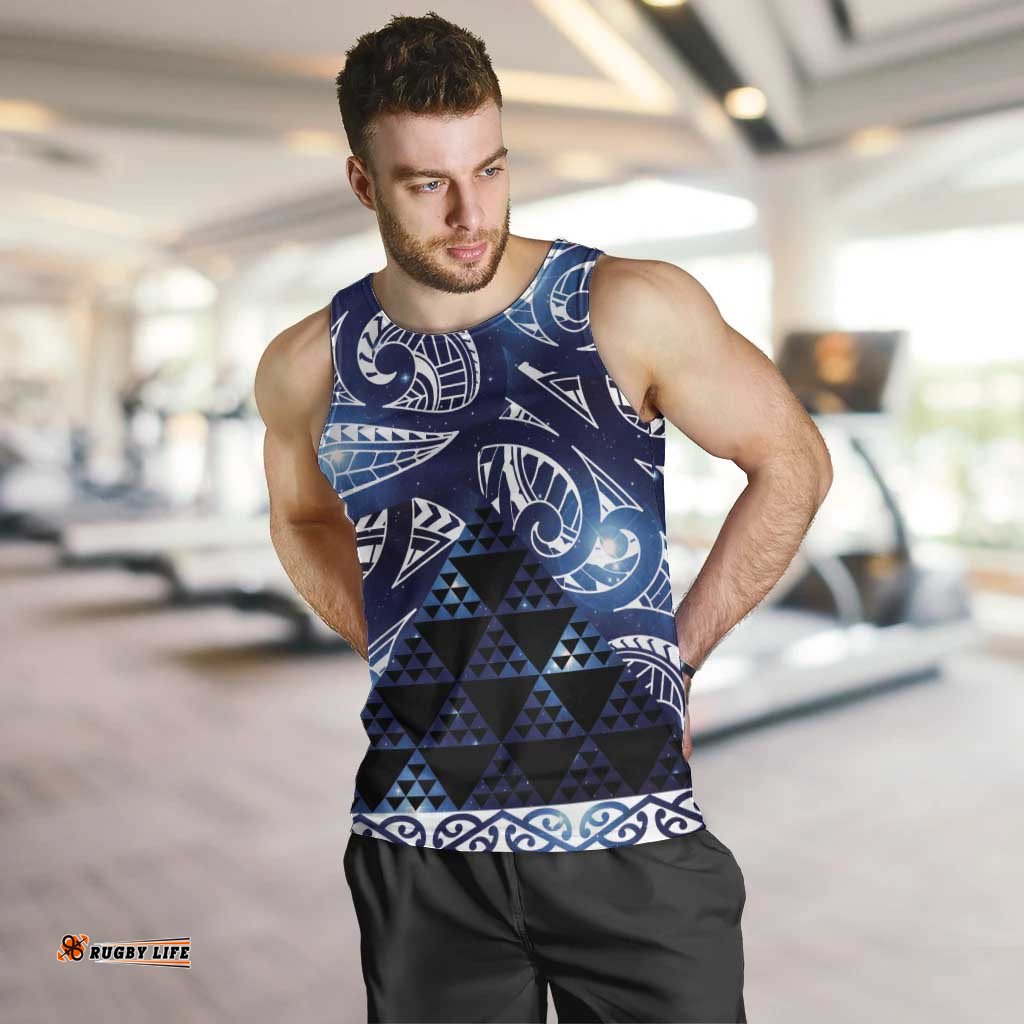 Matariki New Zealand Men Tank Top NZ Niho Taniwha Maori New Year Blue Galaxy LT14