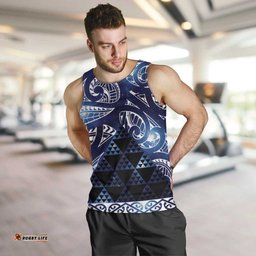 Matariki New Zealand Men Tank Top NZ Niho Taniwha Maori New Year Blue Galaxy LT14