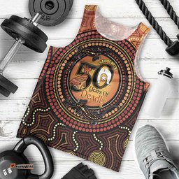 NAIDOC Week 2026 Personalised Men Tank Top 50 Years of Deadly Lizard Kangaroo Aboriginal Art LT14