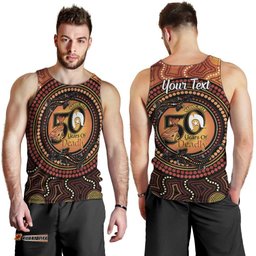 NAIDOC Week 2026 Personalised Men Tank Top 50 Years of Deadly Lizard Kangaroo Aboriginal Art LT14