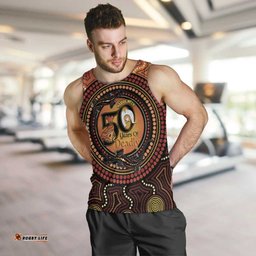 NAIDOC Week 2026 Personalised Men Tank Top 50 Years of Deadly Lizard Kangaroo Aboriginal Art LT14
