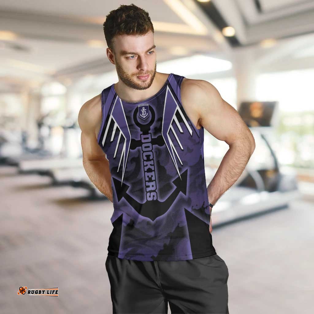 Custom Fremantle Football Men Tank Top Dockers Anchor Sporty Style DT05