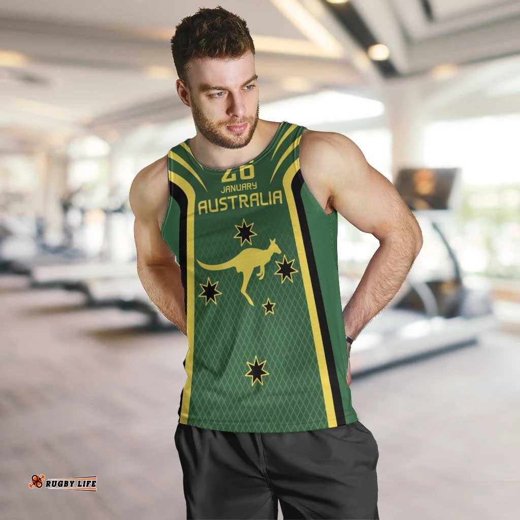 Australia Day 26 January Personalised Men Tank Top With National Color LT9