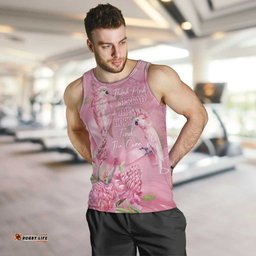 Australia Breast Cancer Awareness Men Tank Top Think Pink Cockatoos Ribbon LT14
