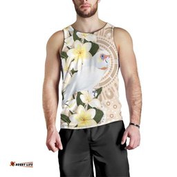 Australia Long-billed Corella Men Tank Top Cacatua Tenuirostris Plumeria Aboriginal Art LT14