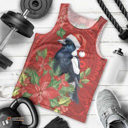 Australian Magpie Men Tank Top Aboriginal Inspired Christmas LT9
