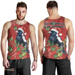 Australian Magpie Men Tank Top Aboriginal Inspired Christmas LT9