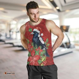 Australian Magpie Men Tank Top Aboriginal Inspired Christmas LT9