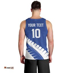 Custom New Zealand Cricket Men Tank Top Kiwi Birds Haka Dance Blue Fern Sporty Style LT03