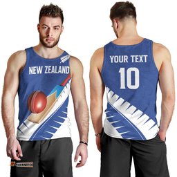 Custom New Zealand Cricket Men Tank Top Kiwi Birds Haka Dance Blue Fern Sporty Style LT03