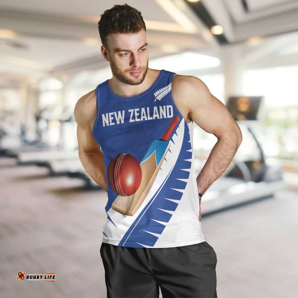 Custom New Zealand Cricket Men Tank Top Kiwi Birds Haka Dance Blue Fern Sporty Style LT03