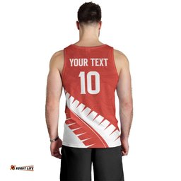 Custom New Zealand Cricket Men Tank Top Kiwi Birds Haka Dance Red Fern Sporty Style LT03