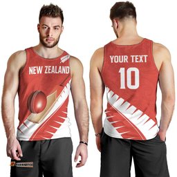 Custom New Zealand Cricket Men Tank Top Kiwi Birds Haka Dance Red Fern Sporty Style LT03