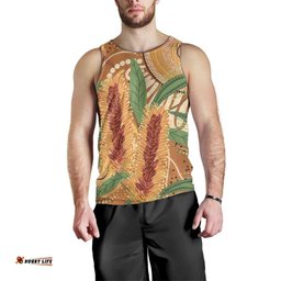 Australia Bottlebrush Men Tank Top Callistemon Aussie Native Flowers Indigenous Art LT14