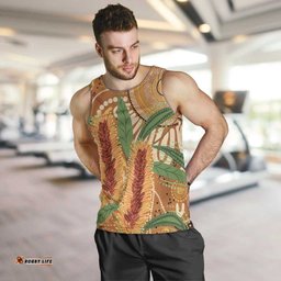 Australia Bottlebrush Men Tank Top Callistemon Aussie Native Flowers Indigenous Art LT14