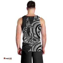 New Zealand Hammerhead Shark Men Tank Top Maori Haehae Mangopare Black LT14
