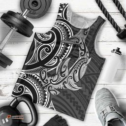New Zealand Hammerhead Shark Men Tank Top Maori Haehae Mangopare Black LT14