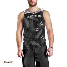 Custom New Zealand Silver Fern Football Men Tank Top Go Aotearoa Grunge Black LT14