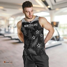 Custom New Zealand Silver Fern Football Men Tank Top Go Aotearoa Grunge Black LT14
