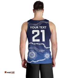 Custom Geelong Pride Men Tank Top On the Road to Glory Indigenous Aboriginal LT9