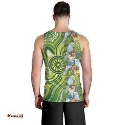 Budgerigar Australia Men Tank Top Aussie Common Parakeet Indigenous Art LT14