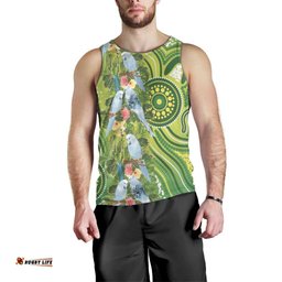 Budgerigar Australia Men Tank Top Aussie Common Parakeet Indigenous Art LT14