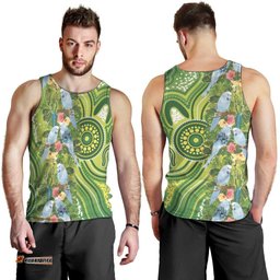 Budgerigar Australia Men Tank Top Aussie Common Parakeet Indigenous Art LT14
