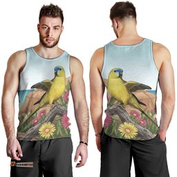 Australia Rock Parrot Men Tank Top Pigface Carpobrotus Rocky Island Vibes LT14