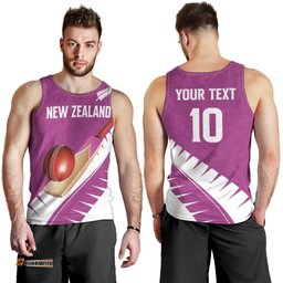 Custom New Zealand Cricket Men Tank Top Kiwi Birds Haka Dance Pink Fern Sporty Style LT03