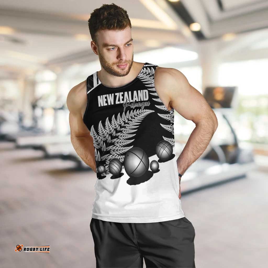 Custom New Zealand Silver Fern Petanque Men Tank Top Aotearoa Maori Pattern LT14