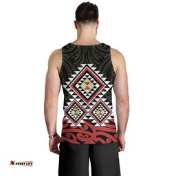 Kia Ora Aotearoa Men Tank Top 2025 Pasifika Maori Taniko Motifs LT14