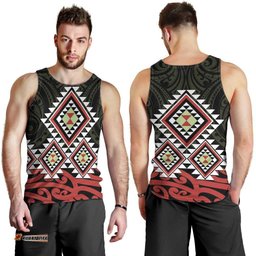 Kia Ora Aotearoa Men Tank Top 2025 Pasifika Maori Taniko Motifs LT14