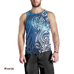 Matariki Galaxy Men Tank Top Maori Taniko Pattern LT9