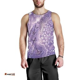 Australia Epilepsy Awareness Men Tank Top Purple Butterflies Aboriginal LT05