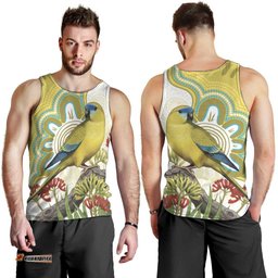 Australia Rock Parrot Men Tank Top Kangaroo Paws Indigenous Art LT14