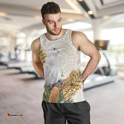 Australia Little Corella Men Tank Top Cacatua Sanguinea Western Grevillea Aboriginal Art LT14