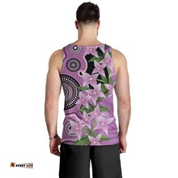 Australia Boronia Men Tank Top Aussie Native Flowers Indigenous Art LT14