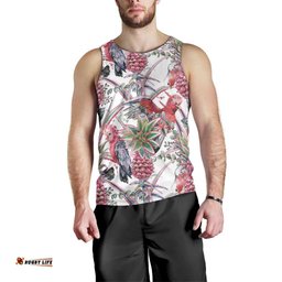 Australia Pink Galah Men Tank Top Rose-breasted Cockatoo Pineapple Seamless Vibes LT14
