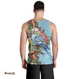 Blue Budgies on Callistemon Men Tank Top Merry Christmas Aussie LT7