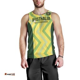 Custom Australia Socceroos 2025 Men Tank Top Forever Golden LT01
