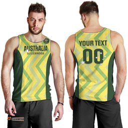 Custom Australia Socceroos 2025 Men Tank Top Forever Golden LT01