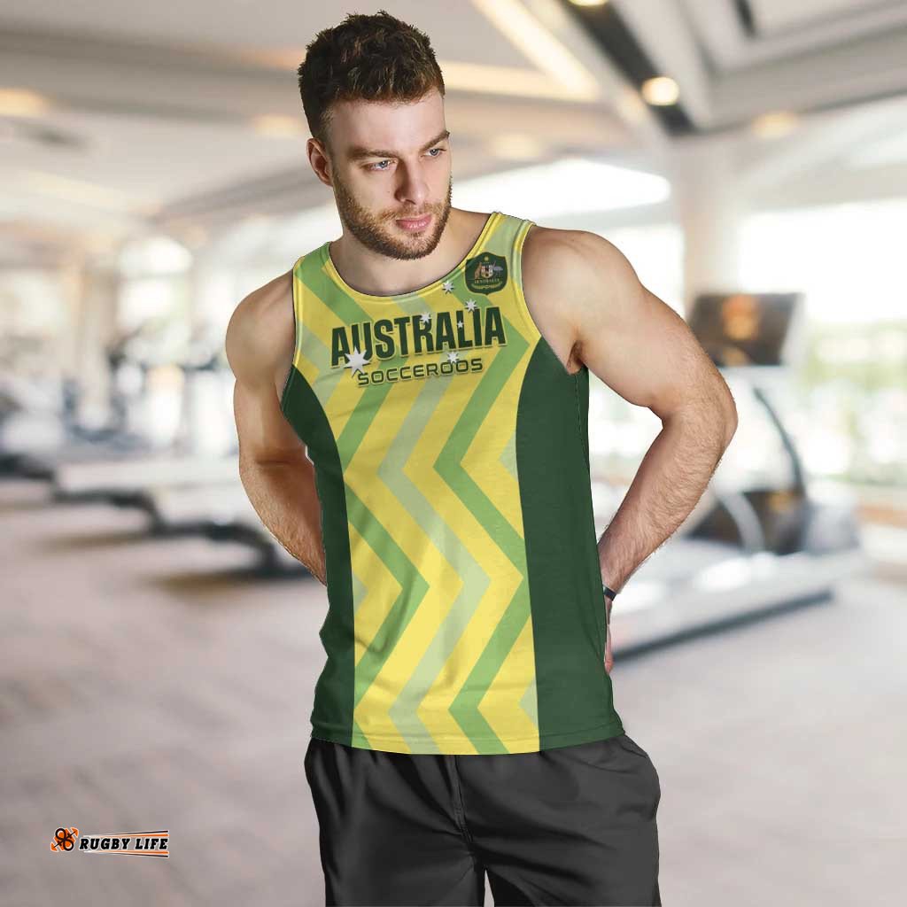 Custom Australia Socceroos 2025 Men Tank Top Forever Golden LT01