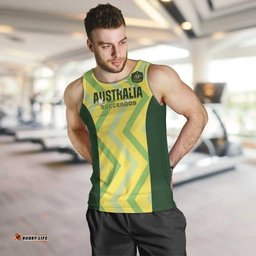 Custom Australia Socceroos 2025 Men Tank Top Forever Golden LT01