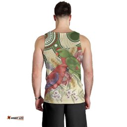 Australia Moluccan Eclectus Men Tank Top Australian Native Flowers Indigenous Art LT14