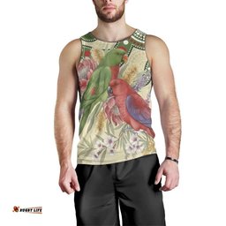 Australia Moluccan Eclectus Men Tank Top Australian Native Flowers Indigenous Art LT14