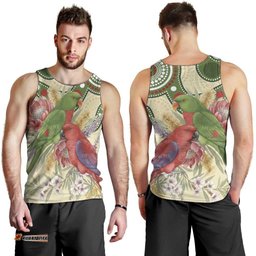 Australia Moluccan Eclectus Men Tank Top Australian Native Flowers Indigenous Art LT14