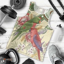 Australia Moluccan Eclectus Men Tank Top Australian Native Flowers Indigenous Art LT14