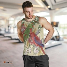 Australia Moluccan Eclectus Men Tank Top Australian Native Flowers Indigenous Art LT14
